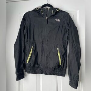 The North Face Lightweight Rain Jacket with Yellow Accents